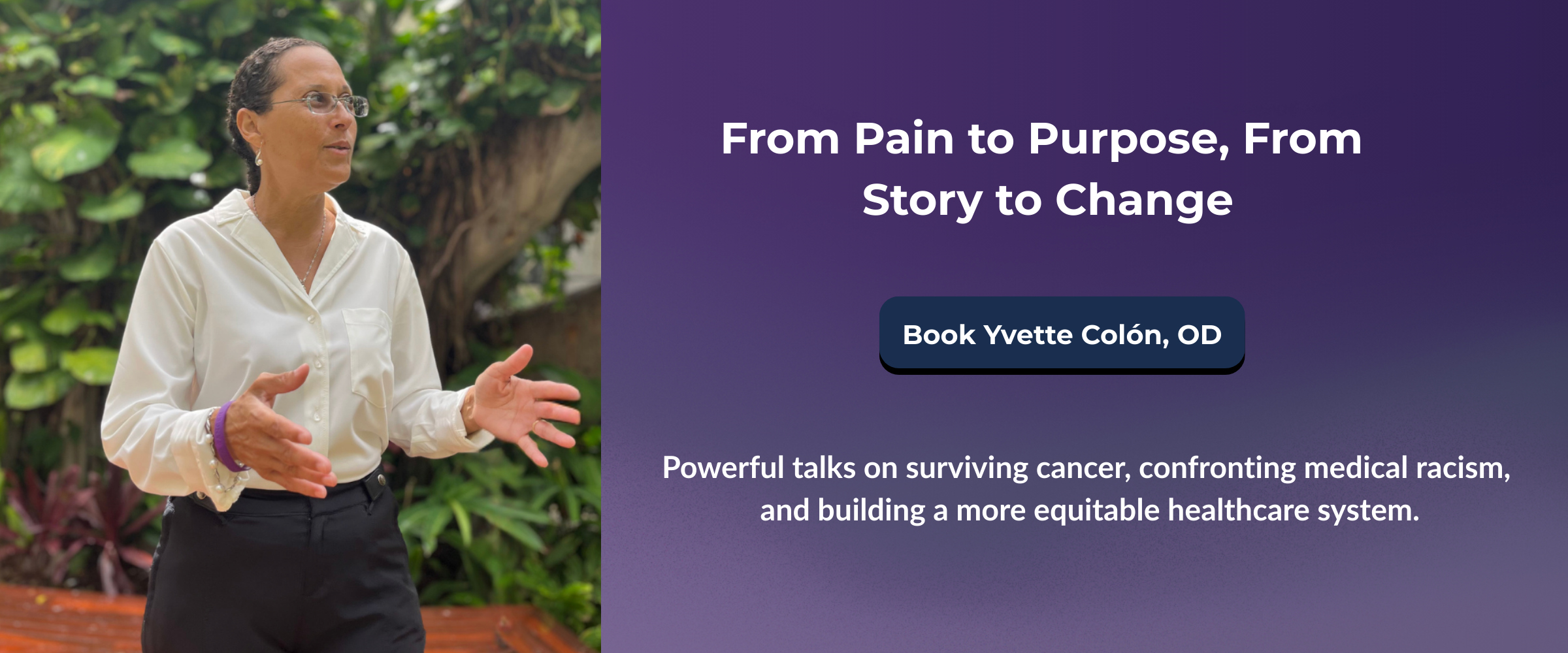 Dr. Yvette Colón Website speaking about health equity, medical racism, and pancreatic cancer advocacy. 