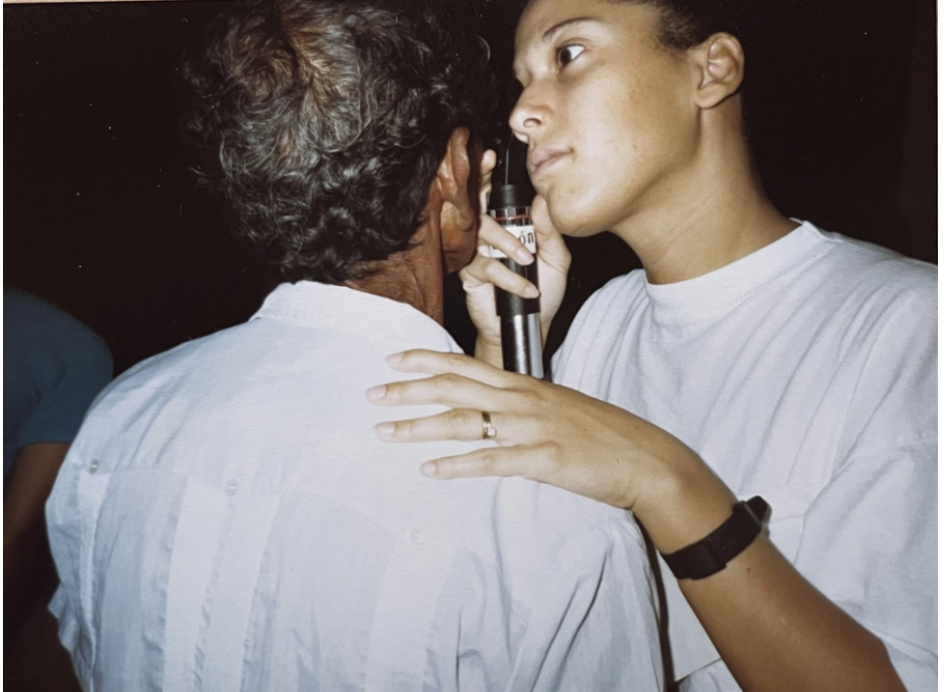 Yvette Colón as a medical student practicing.